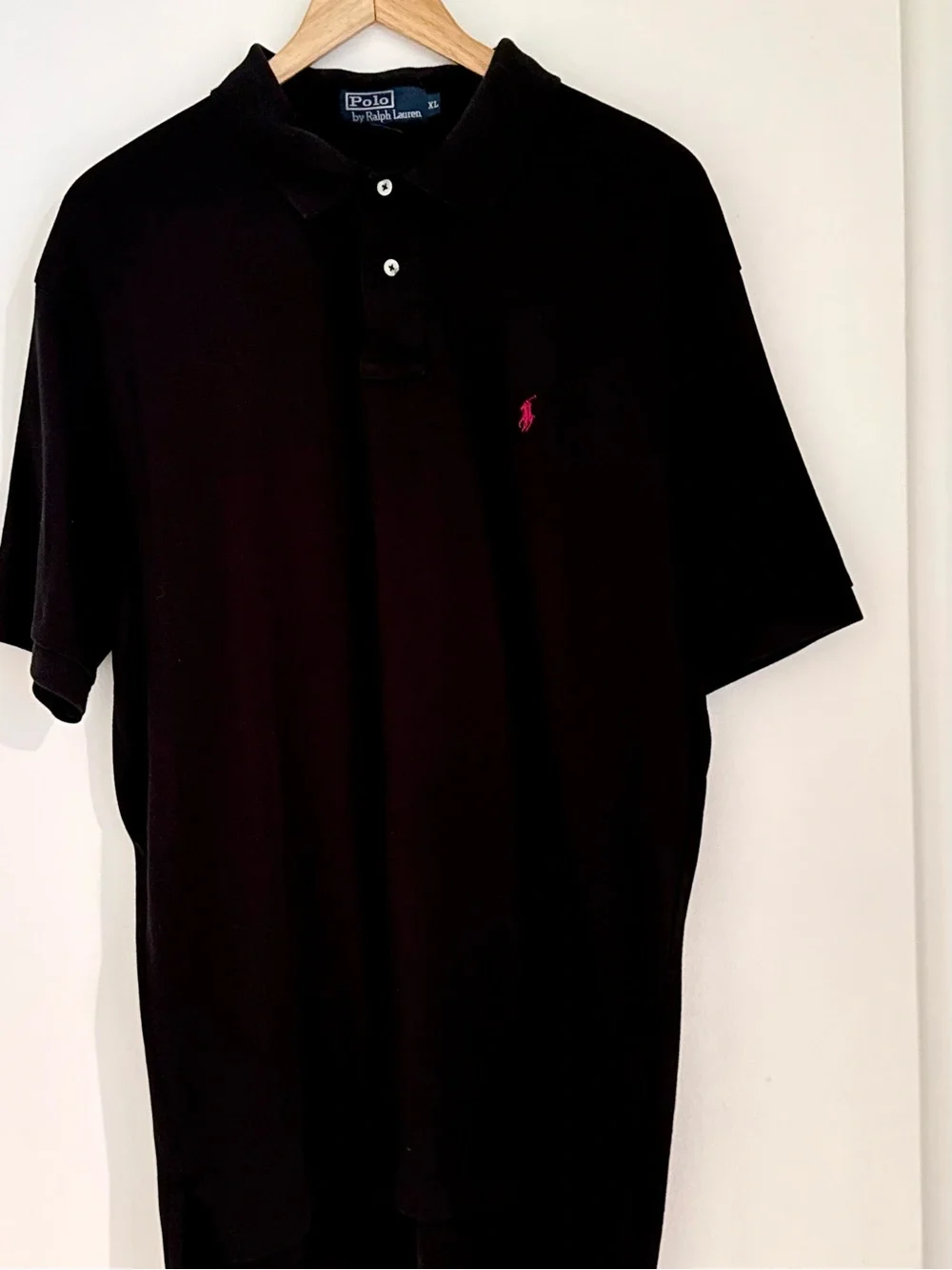 Ralph Lauren Men’s Black Polo Shirt with Red Pony Logo🖤